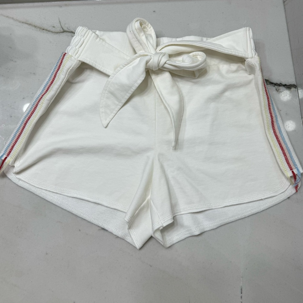 Sundays white tie-front shorts